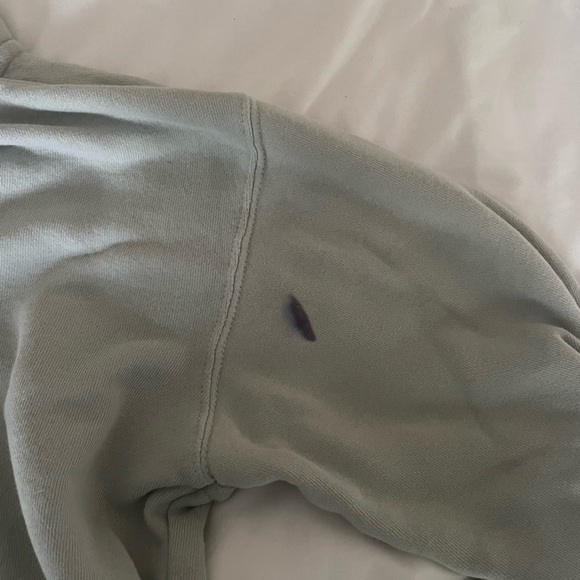 Brandy Melville, small light green zip up. small pen stain on back. - Picture 3 of 3